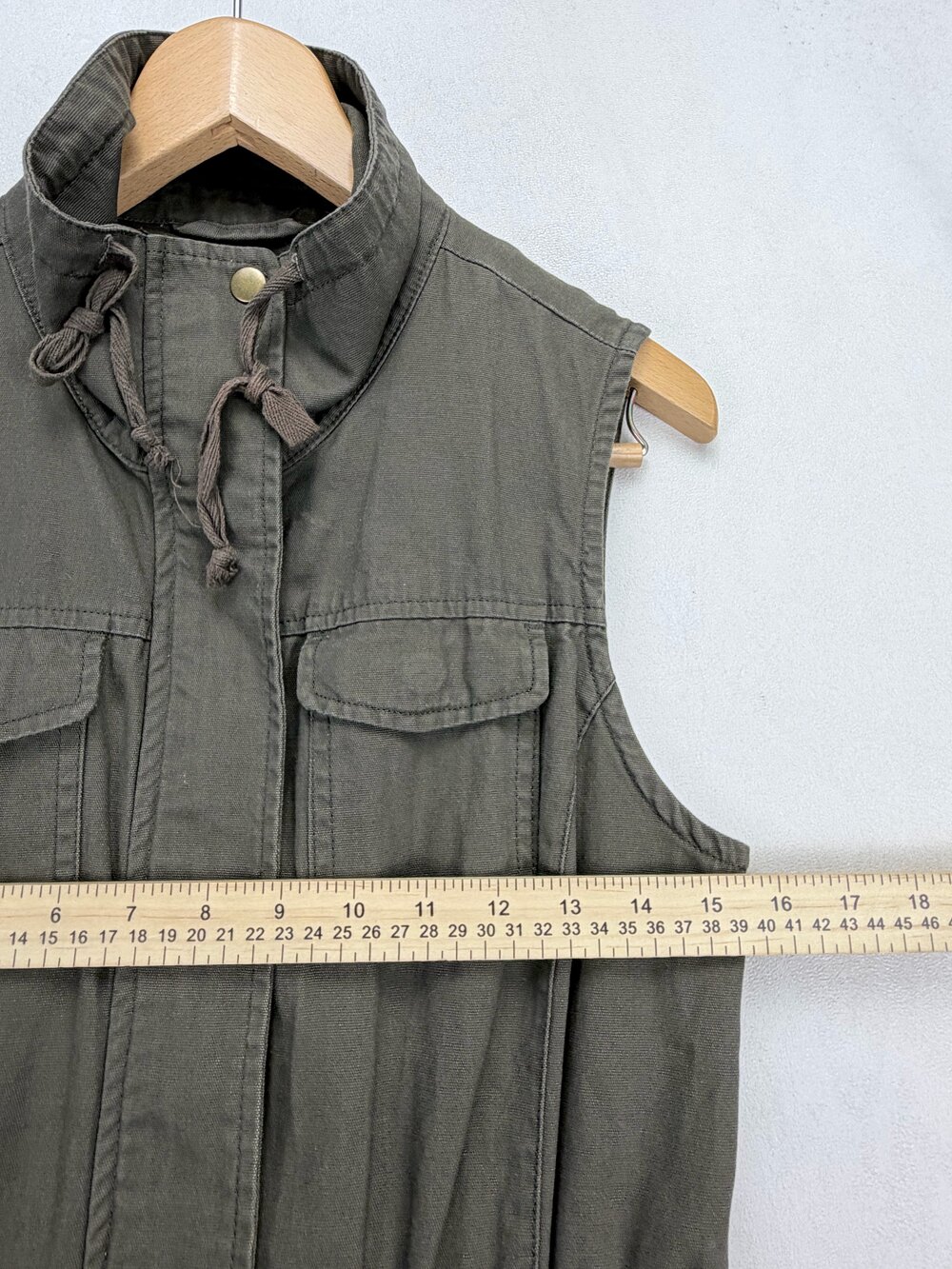 American Rag Women Olive Green Cotton Utility Drawstring Vest Size S - Picture 12 of 14